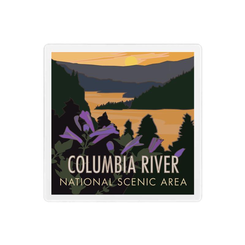 Columbia River Gorge, National Scenic Area - 4" x 4" Sandstone Coaster