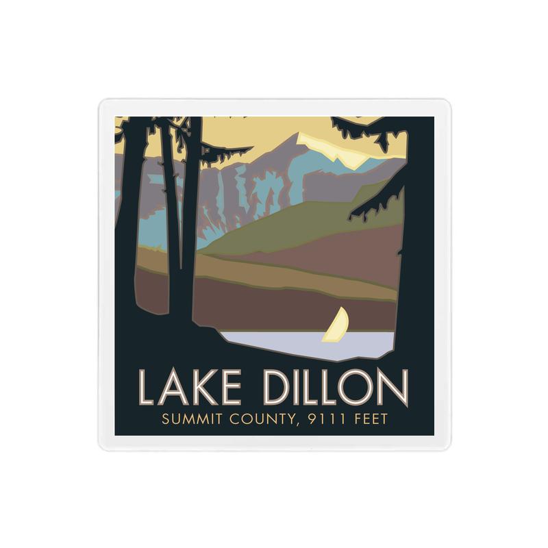 Lake Dillon, Colorado - 4" x 4" Sandstone Coaster