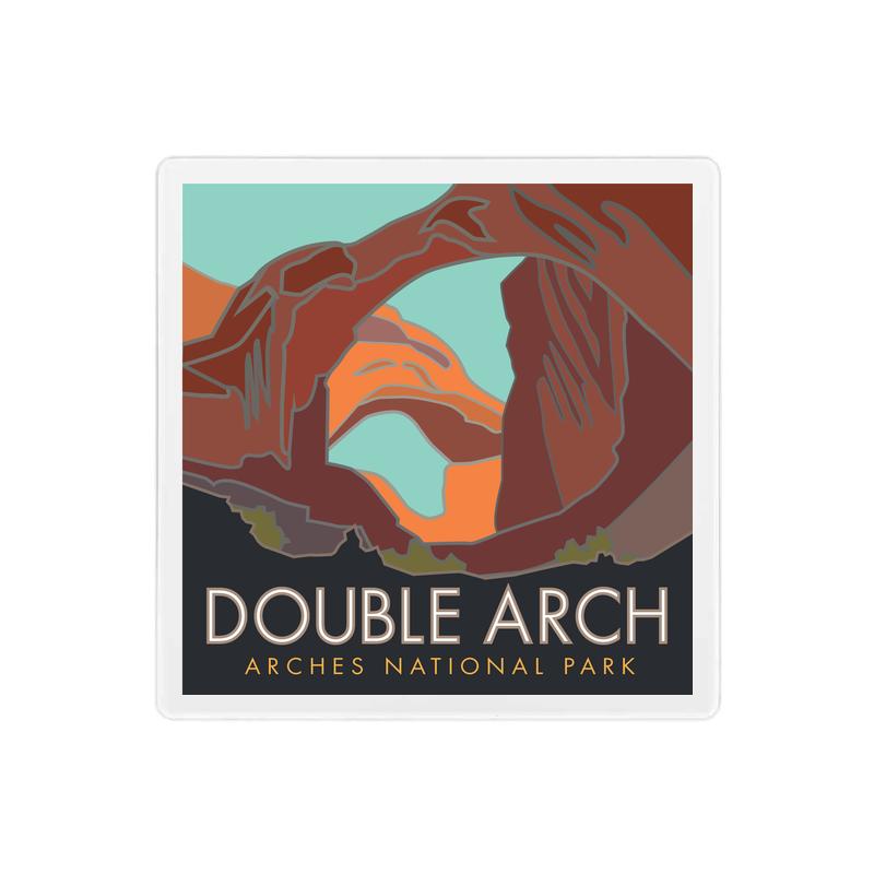 Double Arch, Arches National Park, Utah - 4" x 4" Sandstone Coaster