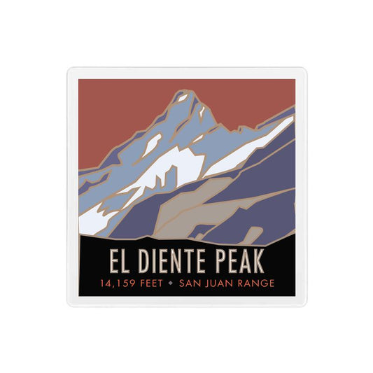 El Diente Peak, Colorado - Colorado 14er - 4" x 4" Sandstone Coaster