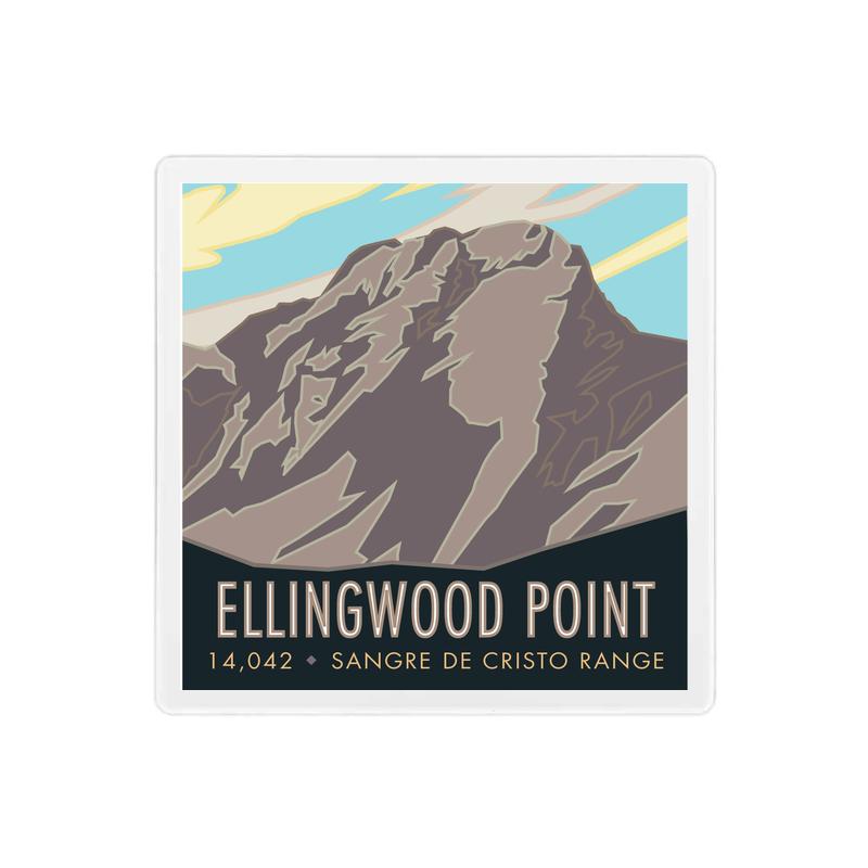 Ellingwood Point, Colorado - Colorado 14er - 4" x 4" Coaster