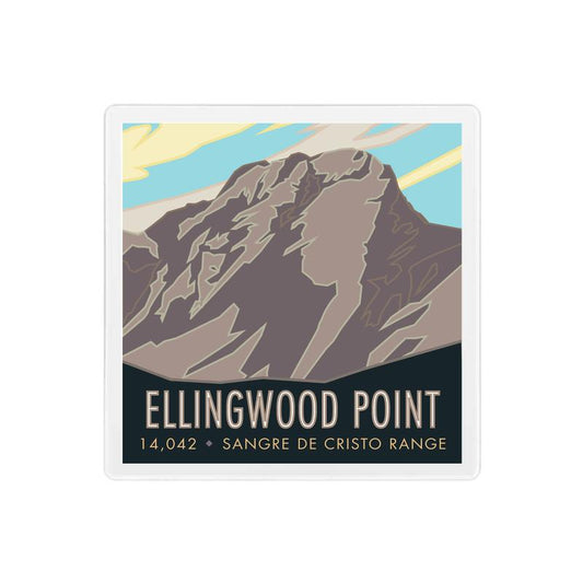 Ellingwood Point, Colorado - Colorado 14er - 4" x 4" Sandstone Coaster