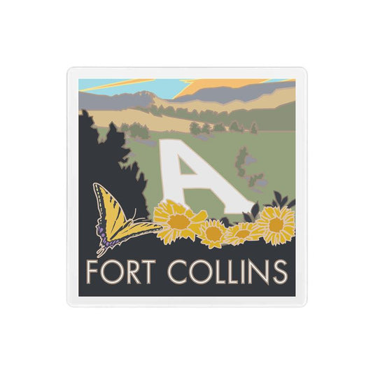 Fort Collins (The A), Colorado - 4" x 4" Sandstone Coaster