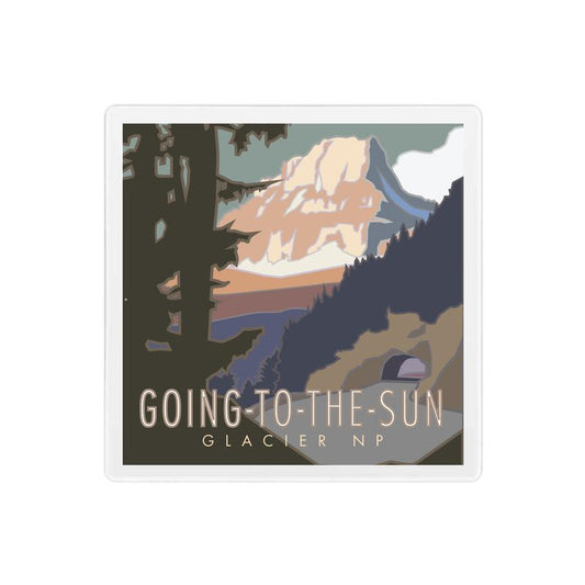Glacier National Park (Going to the Sun Road), Montana - 4" x 4" Sandstone Coaster