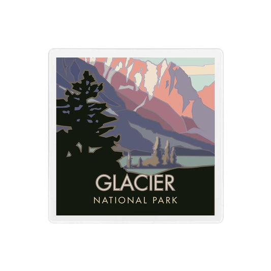 Glacier National Park (St. Mary's Lake), Montana - 4" x 4" Sandstone Coaster