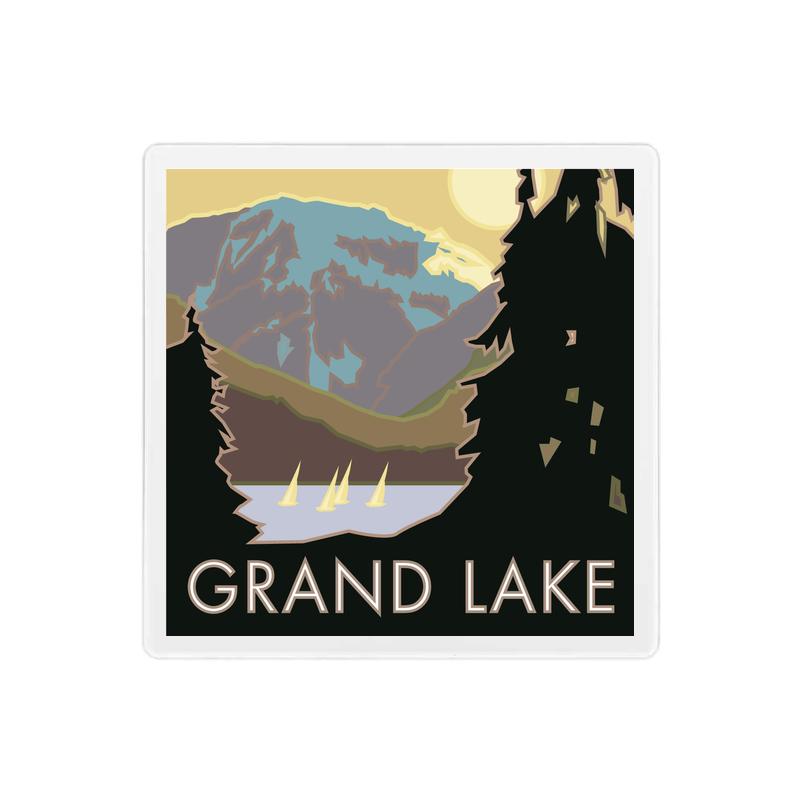 Grand Lake, Colorado - 4" x 4" Sandstone Coaster