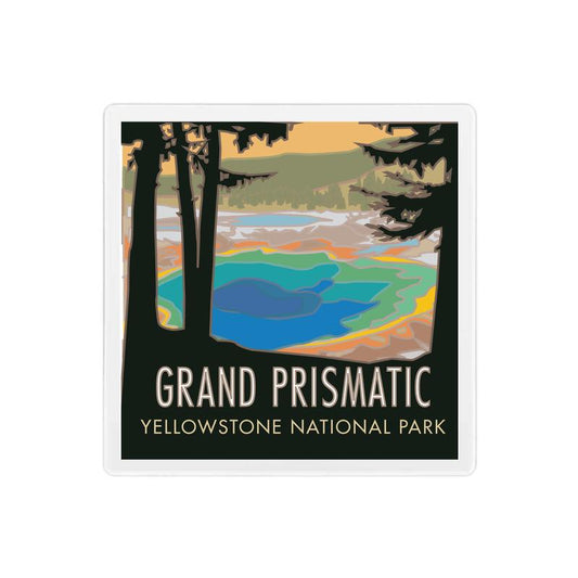 Grand Prismatic Spring, Yellowstone National Park, Wyoming - 4" x 4" Sandstone Coaster