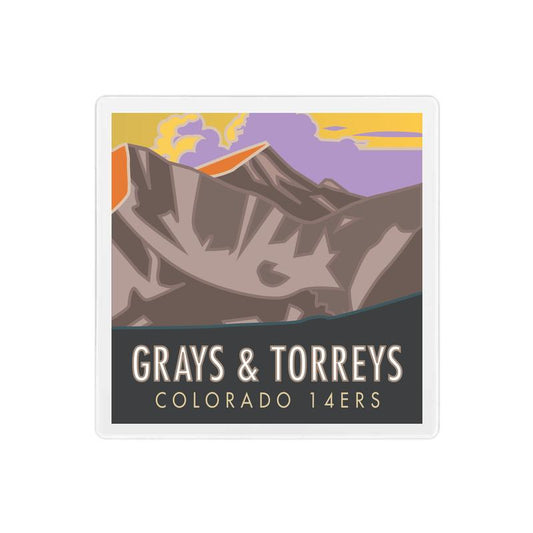Grays and Torreys Peaks, Colorado - Colorado 14er - 4" x 4" Sandstone Coaster