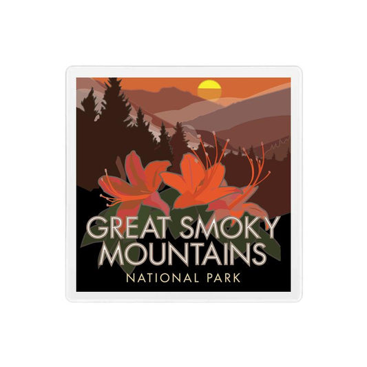 Great Smoky Mountains (Flowers) - 4" x 4" Sandstone Coaster