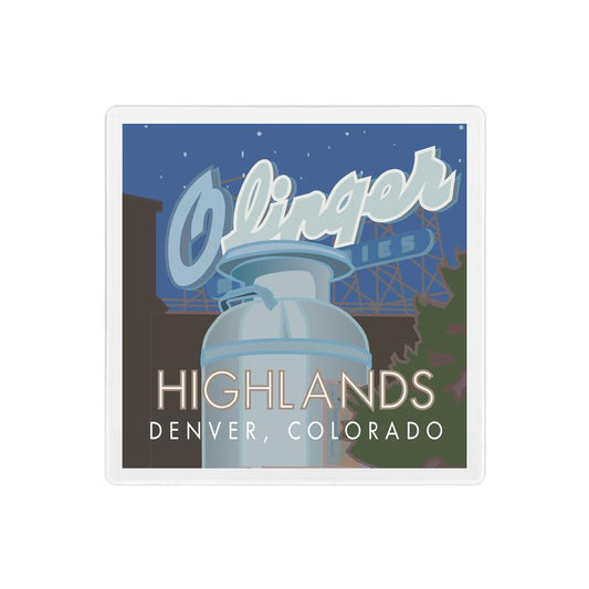 Highlands Neighborhood, Denver, Colorado - 4" x 4" Sandstone Coaster