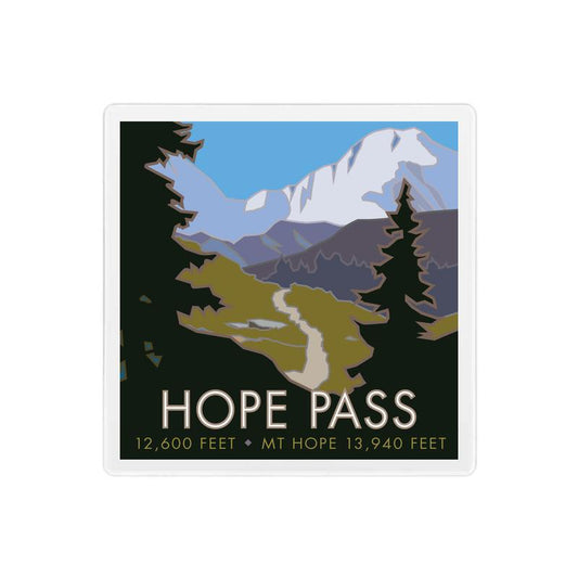 Hope Pass, Colorado - 4" x 4" Coaster