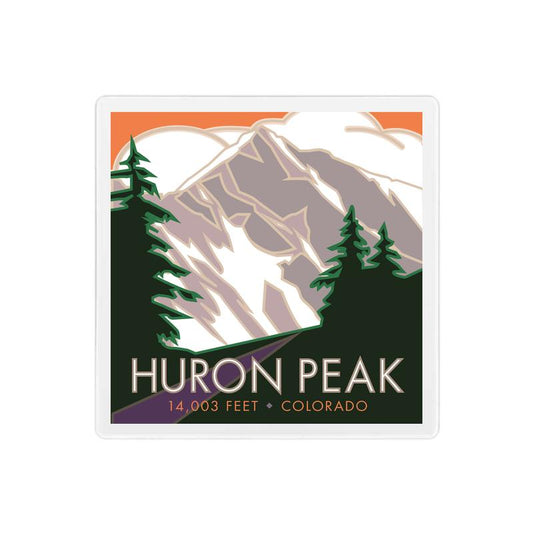 Huron Peak, Colorado - Colorado 14er - 4" x 4" Sandstone Coaster