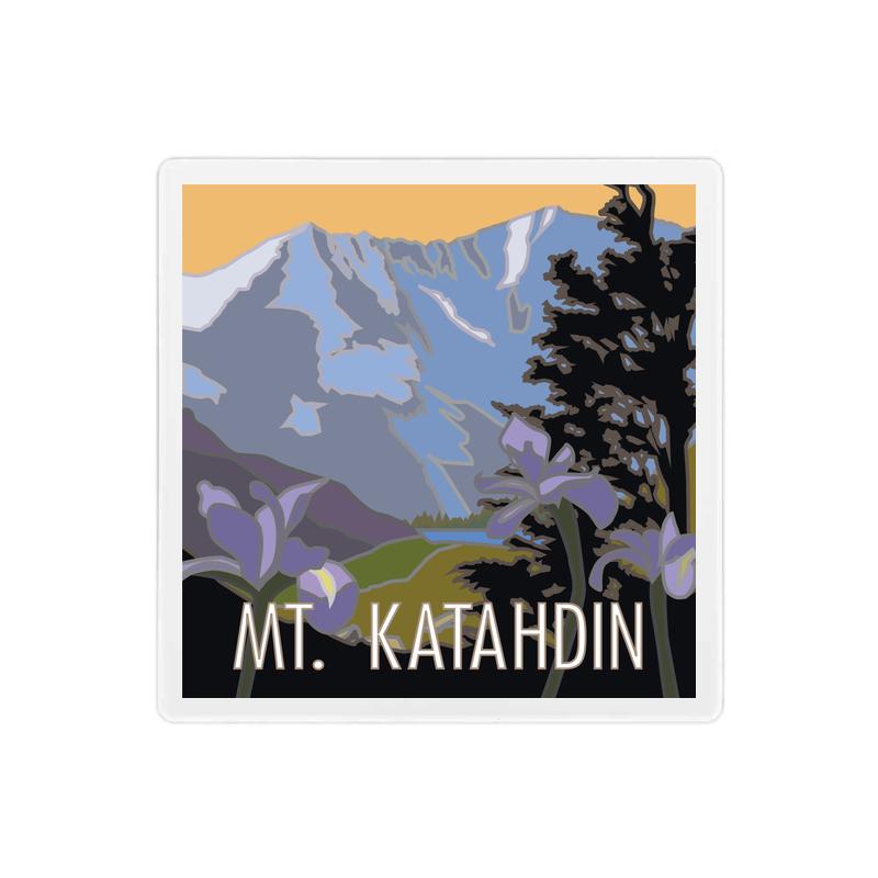 Mount Katahdin, Maine - 4" x 4" Sandstone Coaster