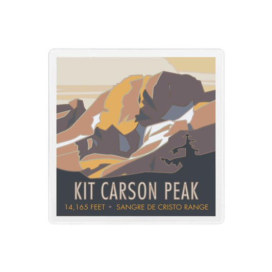 Kit Carson Peak, Colorado - Colorado 14er - 4" x 4" Sandstone Coaster