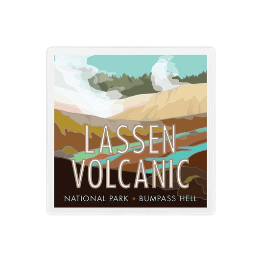 Lassen Volcanic National Park - Bumpass Hell - 4" x 4" Sandstone Coaster