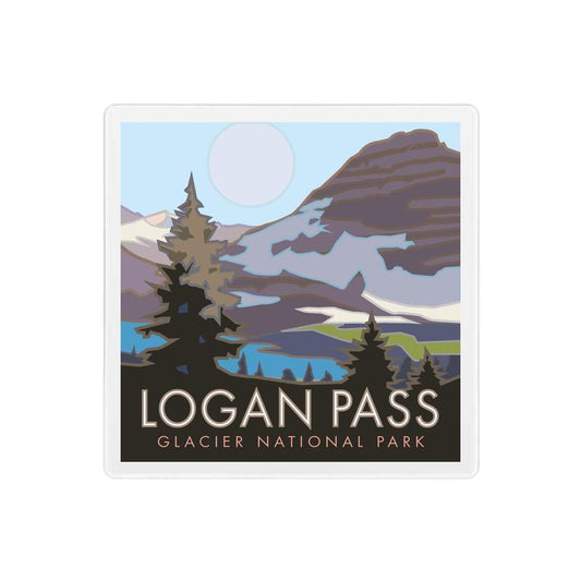 Logan Pass (Glacier National Park) Montana - 4" x 4" Sandstone Coaster