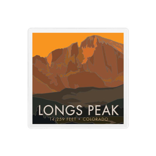 Longs Peak 3 (Dusk), Colorado - Colorado 14er - 4" x 4" Sandstone Coaster
