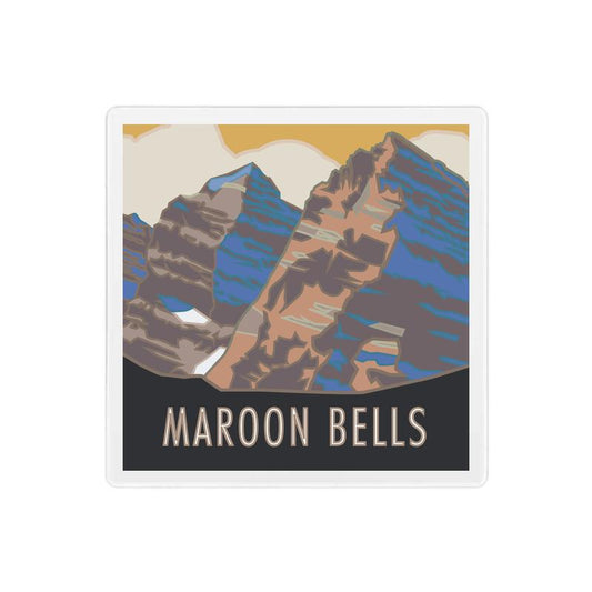 Maroon Bells, Colorado - Colorado 14er - 4" x 4" Sandstone Coaster