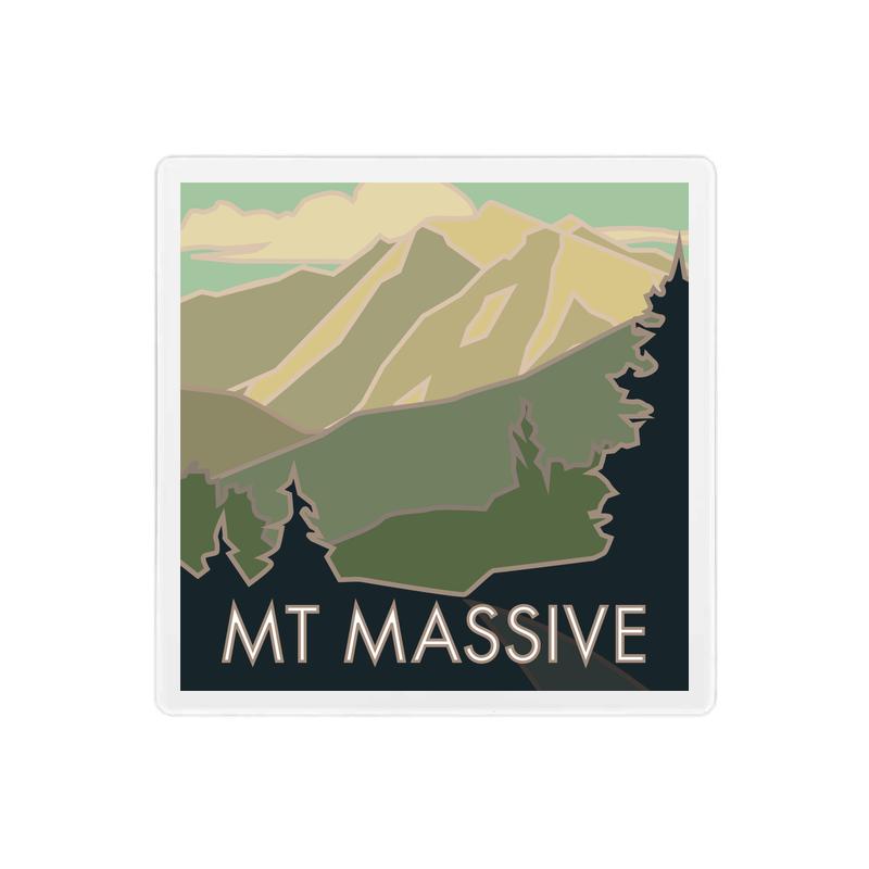 Mt. Massive, Colorado - Colorado 14er - 4" x 4" Sandstone Coaster