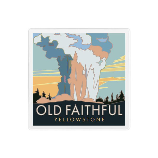 Old Faithful, Yellowstone National Park, Wyoming - 4" x 4" Sandstone Coaster