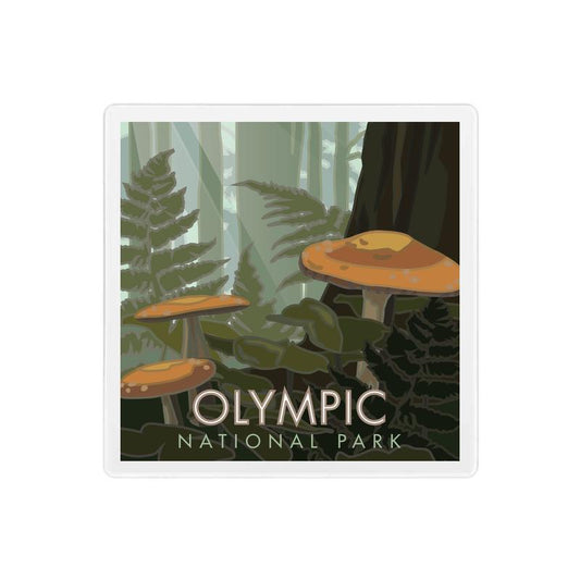 Olympic National Park, Washington (Mushrooms) - 4" x 4" Sandstone Coaster