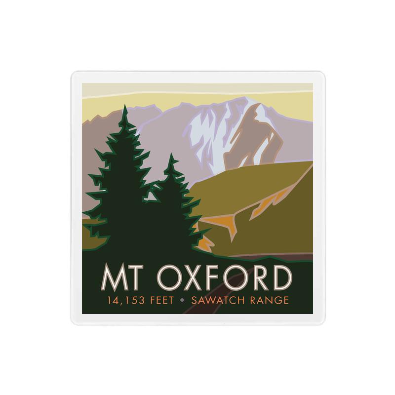 Mt. Oxford, Colorado - Colorado 14er - 4" x 4" Sandstone Coaster