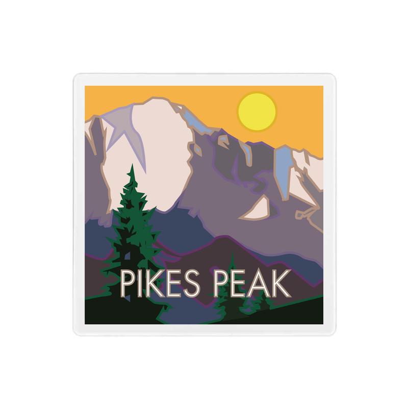 Pikes Peak, Colorado - Colorado 14er - 4" x 4" Sandstone Coaster