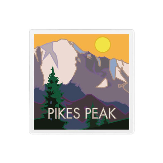 Pikes Peak, Colorado - Colorado 14er - 4" x 4" Sandstone Coaster