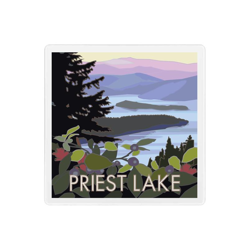 Priest Lake, Idaho - 4" x 4" Sandstone Coaster