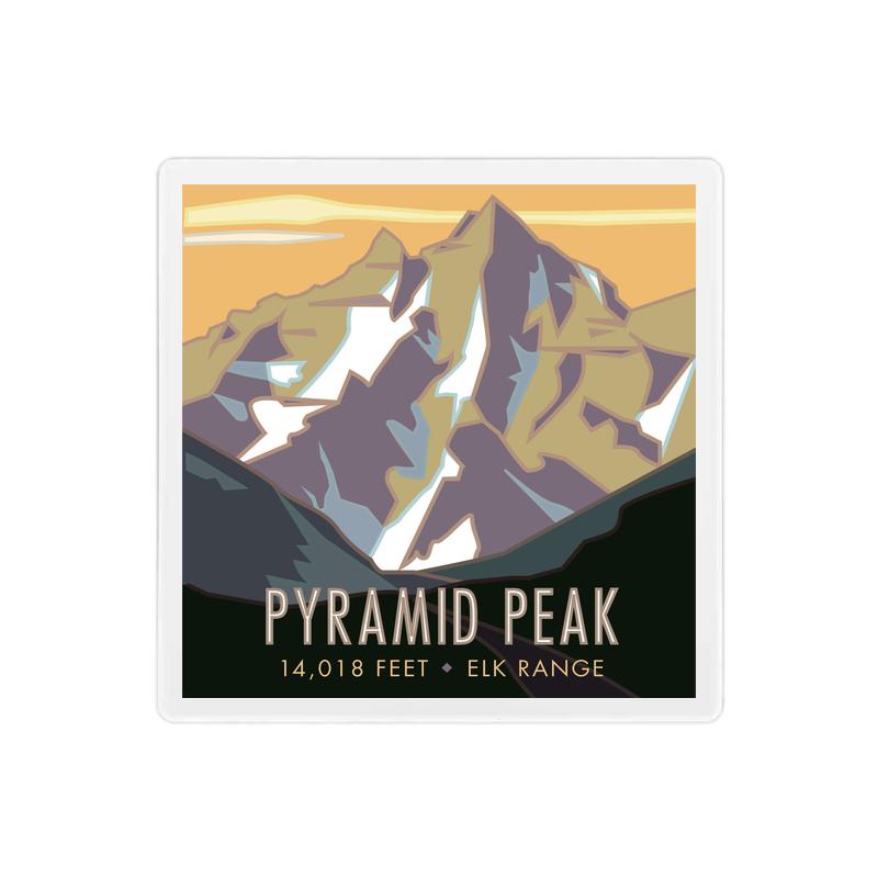 Pyramid Peak, Colorado - Colorado 14er - 4" x 4" Sandstone Coaster