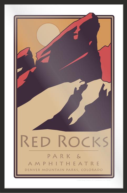 Red Rocks 1 (moon), Colorado - Poster