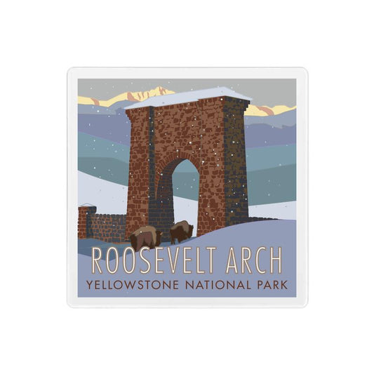 Yellowstone National Park (Roosevelt Arch) - 4" x 4" Sandstone Coaster