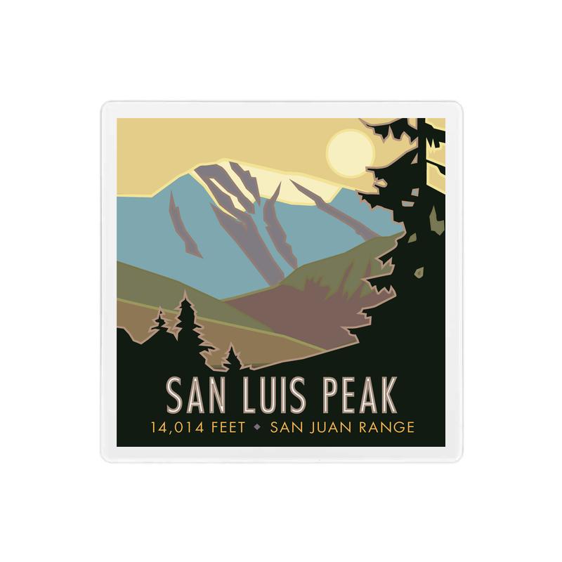 San Luis Peak, Colorado - Colorado 14er - 4" x 4" Sandstone Coaster
