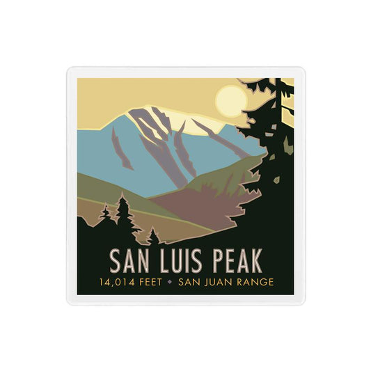 San Luis Peak, Colorado - Colorado 14er - 4" x 4" Sandstone Coaster