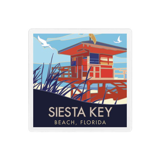 Siesta Key, Florida - 4" x 4" Sandstone Coaster