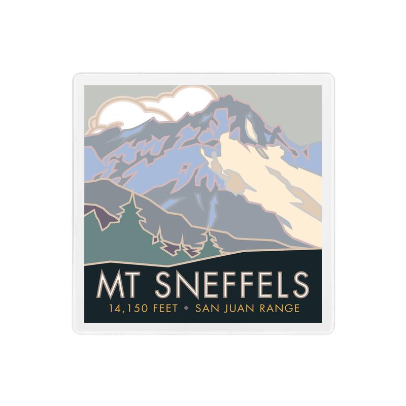 Mt. Sneffels, Colorado - Colorado 14er - 4" x 4" Sandstone Coaster