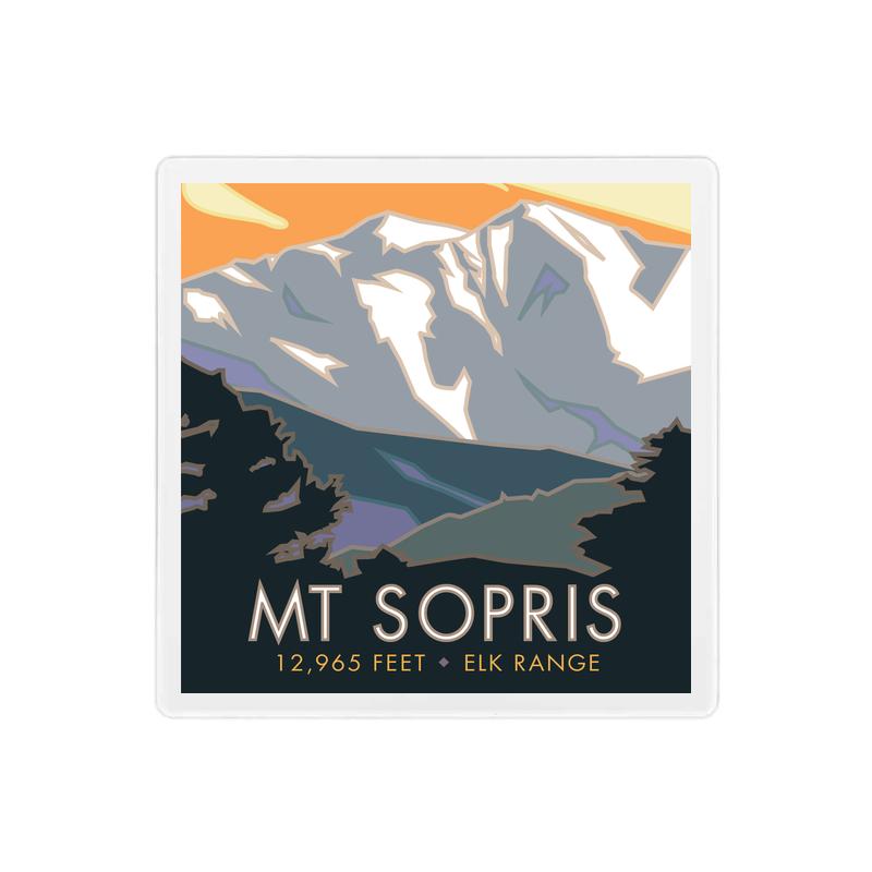 Mt. Sopris, Colorado - 4" x 4" Coaster