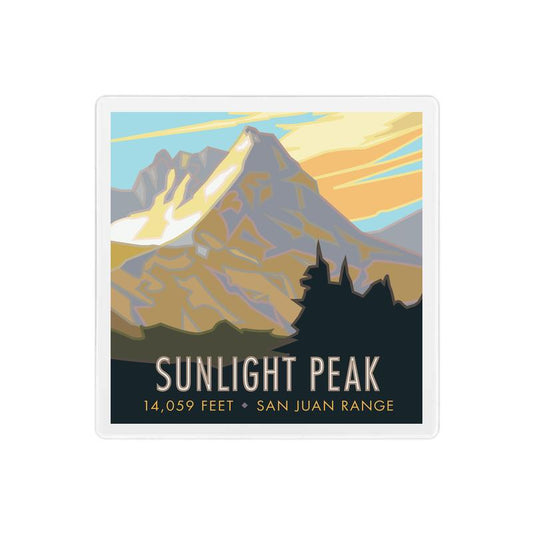 Sunlight Peak, Colorado - Colorado 14er - 4" x 4" Sandstone Coaster