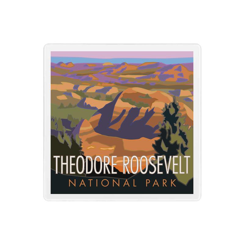 Theodore Roosevelt National Park (Painted Canyon) - 4" x 4" Sandstone Coaster