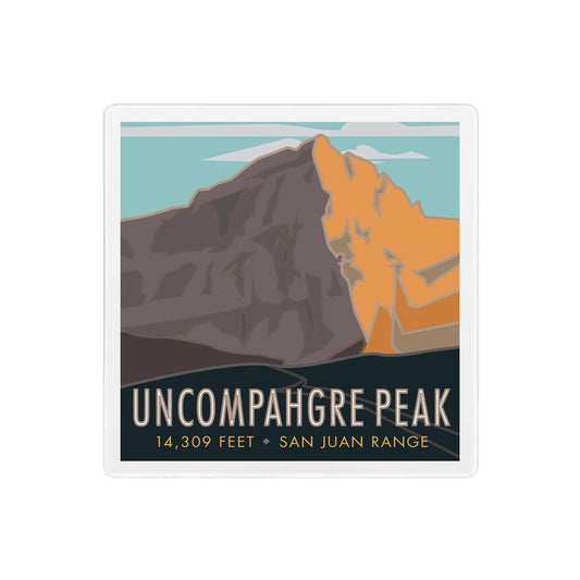 Uncompaghre Peak, Colorado - Colorado 14er - 4" x 4" Sandstone Coaster