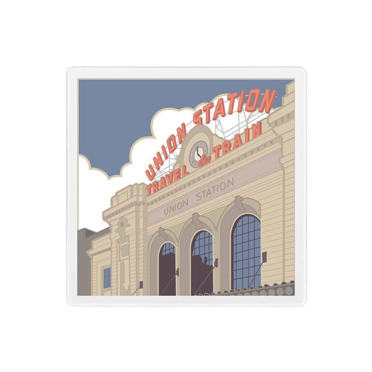Union Station 2 (Summer Exterior), Denver, Colorado - 4" x 4" Sandstone Coaster