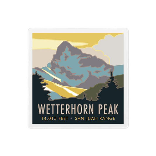 Wetterhorn Peak, Colorado - Colorado 14er - 4" x 4" Sandstone Coaster