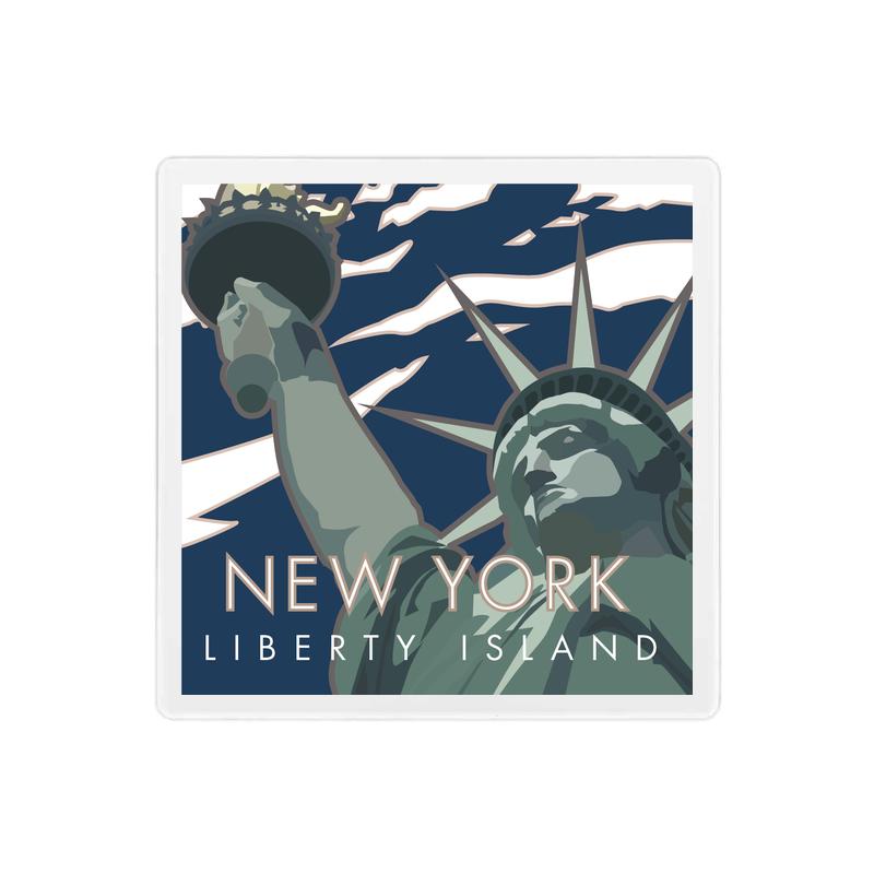 Statue Of Liberty Coaster - 4" x 4" Sandstone Coaster