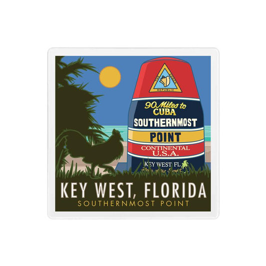 Southern Point Key West Coaster - 4" x 4" Sandstone Coaster