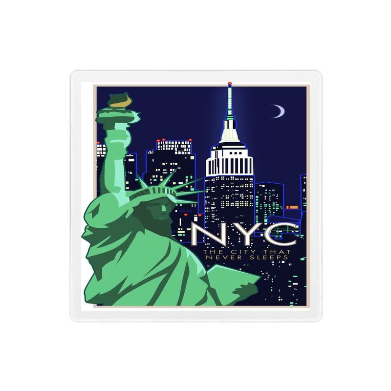 Nyc Skyline Coaster - 4" x 4" Sandstone Coaster