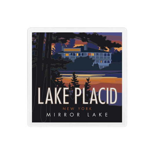 Lake Placid Mirror Coaster - 4" x 4" Sandstone Coaster