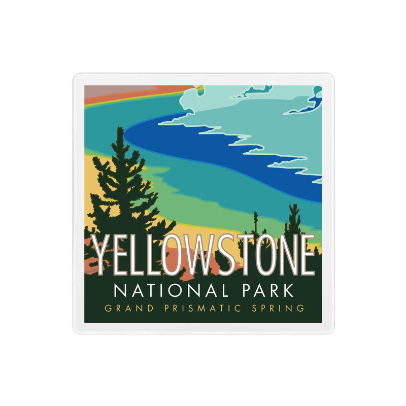 Yellowstone Grand Prismatic Coaster - 4" x 4" Coaster