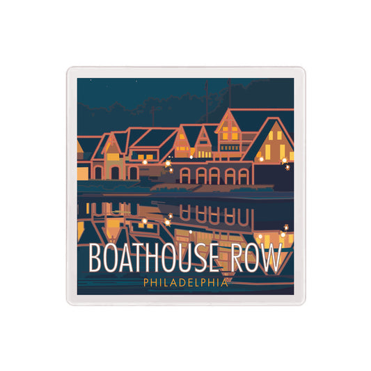 Boat House Row Coaster - 4" x 4" Sandstone Coaster
