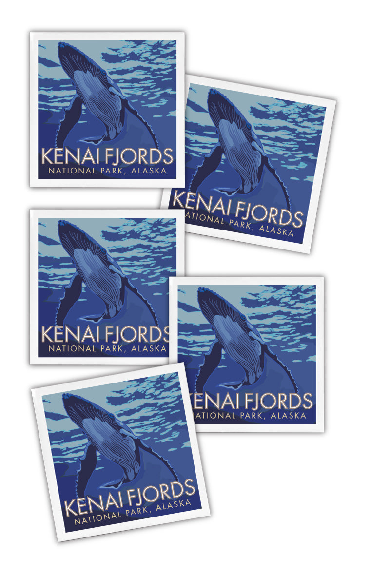 Kenai Fjords National Park, Alaska - 4.25" x 4.25" Ceramic Coaster