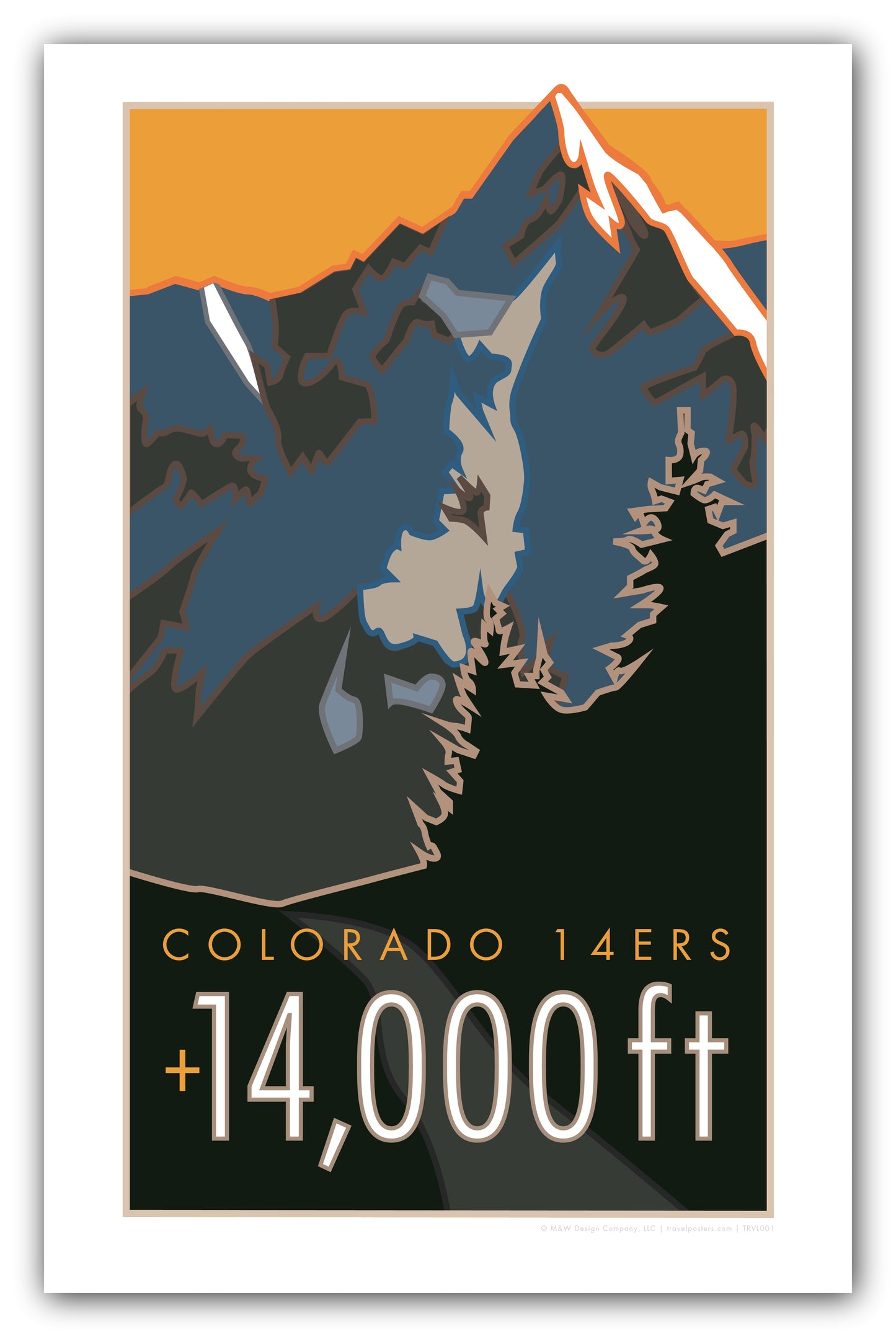 14,000 Feet - Colorado's 14er - Poster